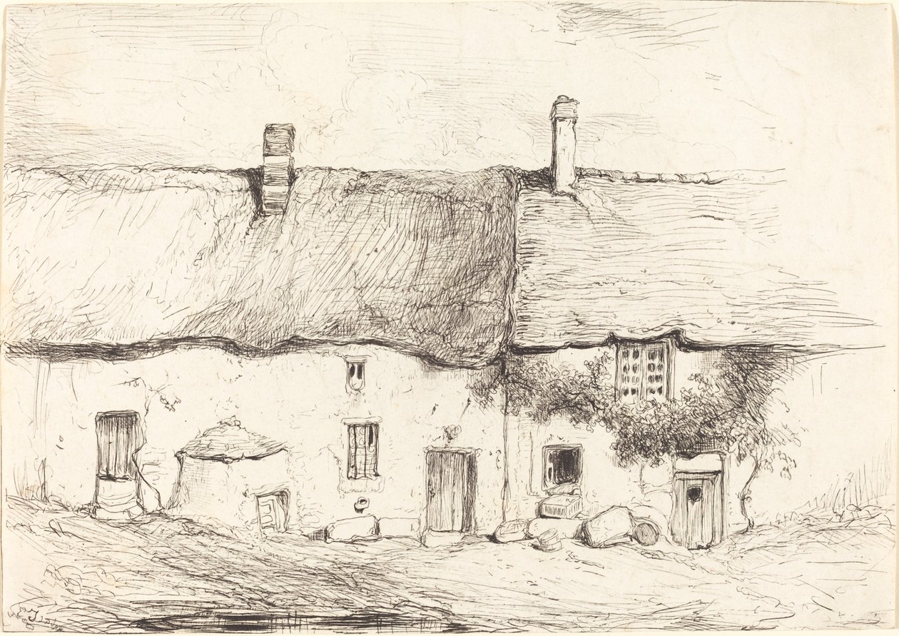 Deux cottages - Eugene Isabey