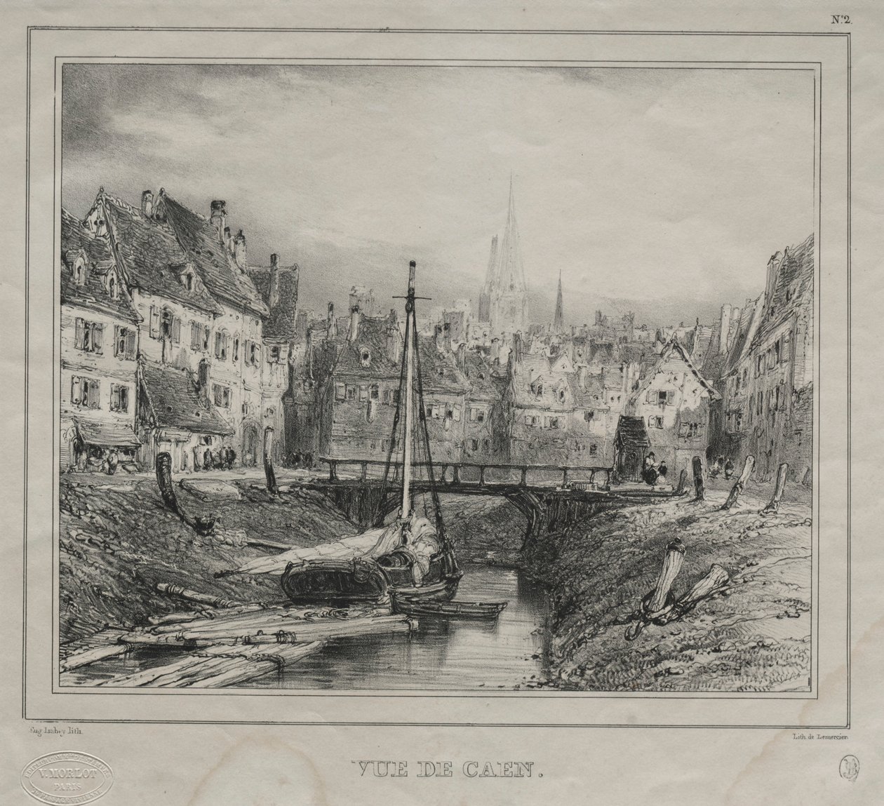 Vue de Caen, 1832 - Eugene Isabey