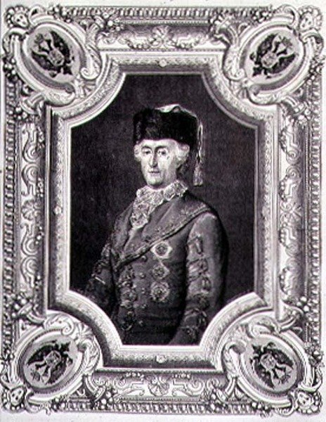 Portrait de Catherine II la Grande (1729-96) en costume de voyage, gravé par Stephane Pannemaker - Eugene Joseph (after) Viollat
