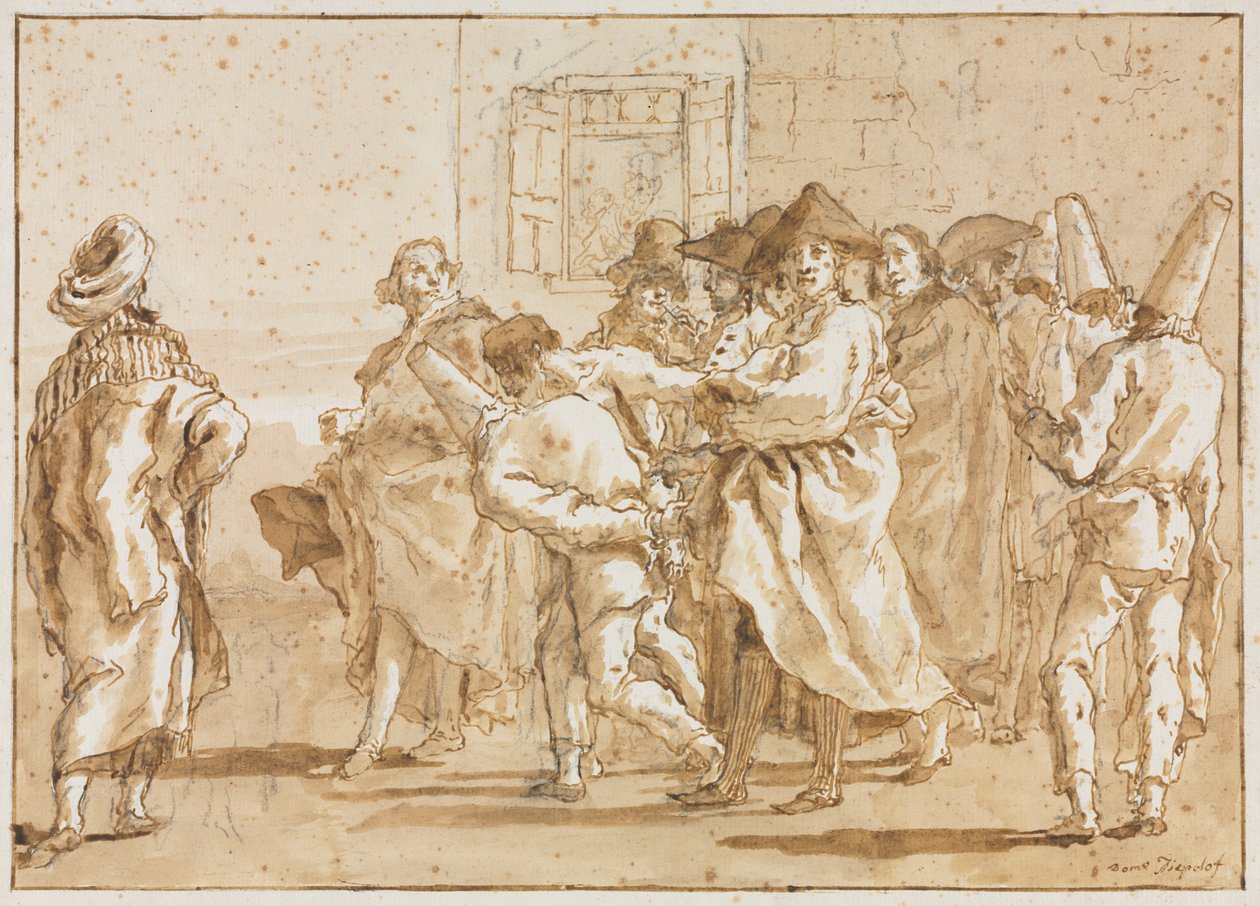 Arrestation de Punchinello - Eugene Joseph Verboeckhoven