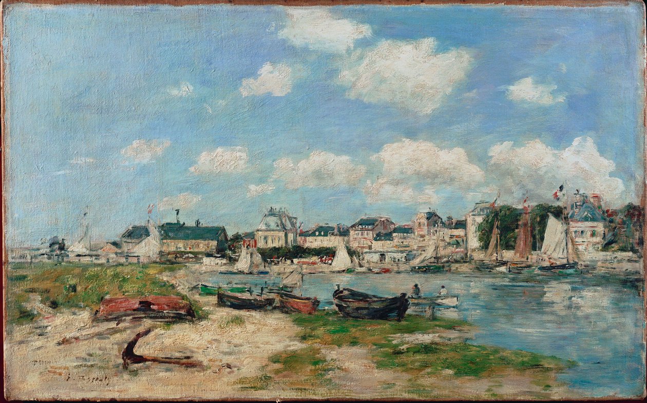Plage de Trouville, France (huile sur toile) - Eugene Louis Boudin