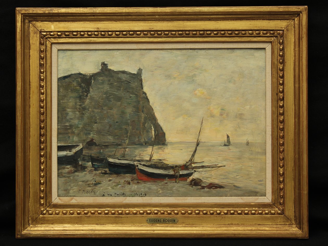 Bateaux à Étretat, vers 1860 - Eugene Louis Boudin