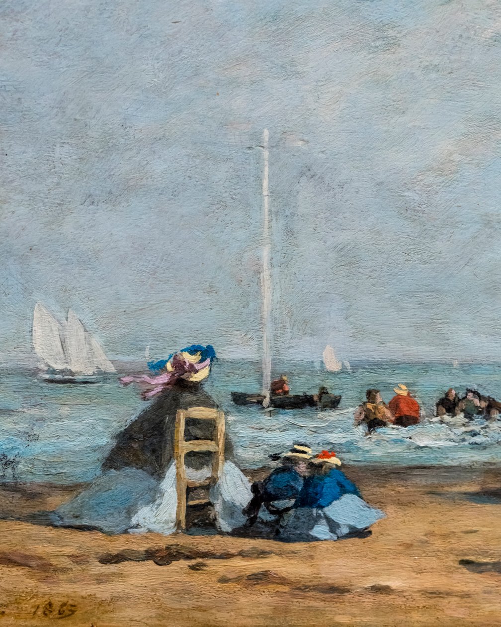 Crinolines sur la plage, detail - Eugene Louis Boudin