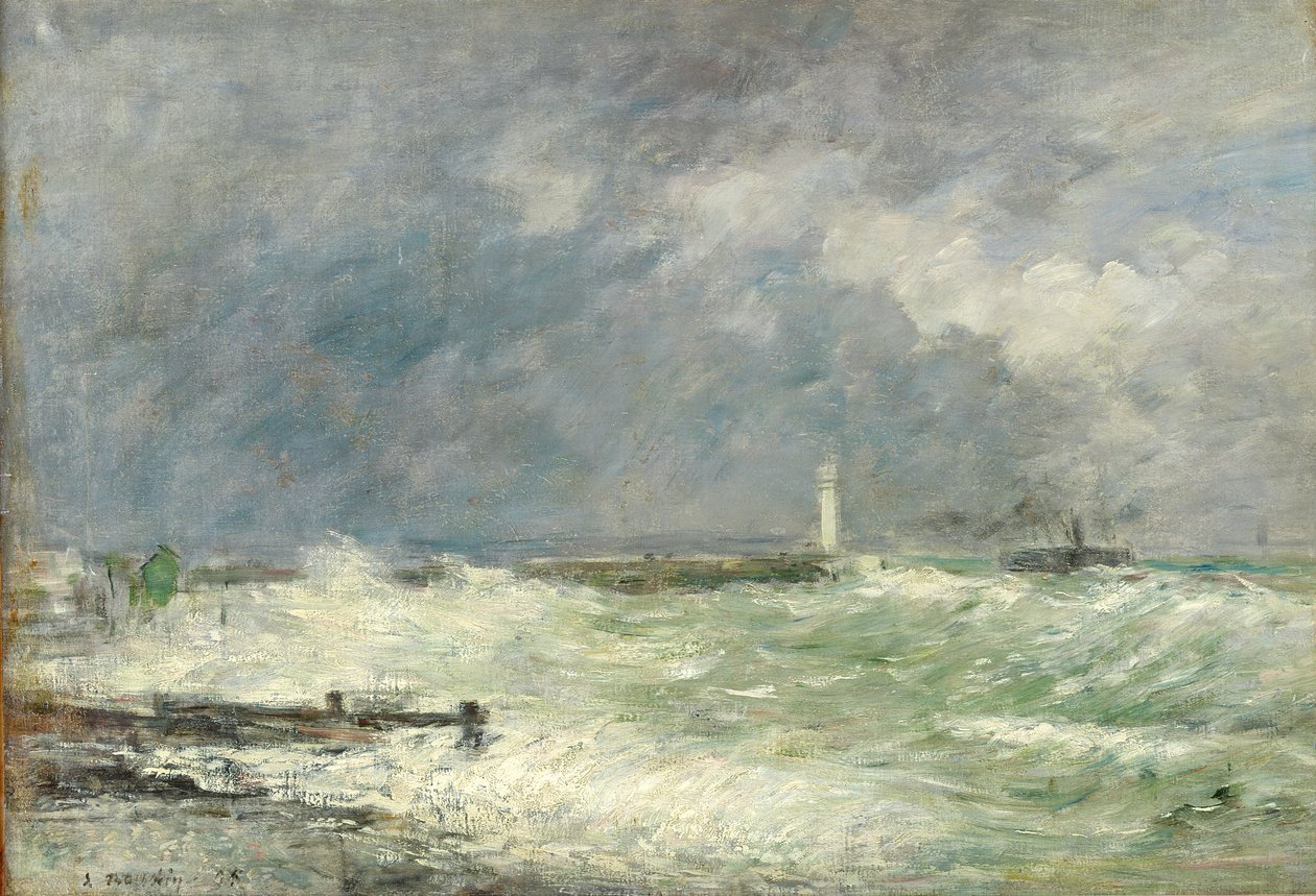 Entrée du port du Havre par temps orageux, 1895 - Eugene Louis Boudin