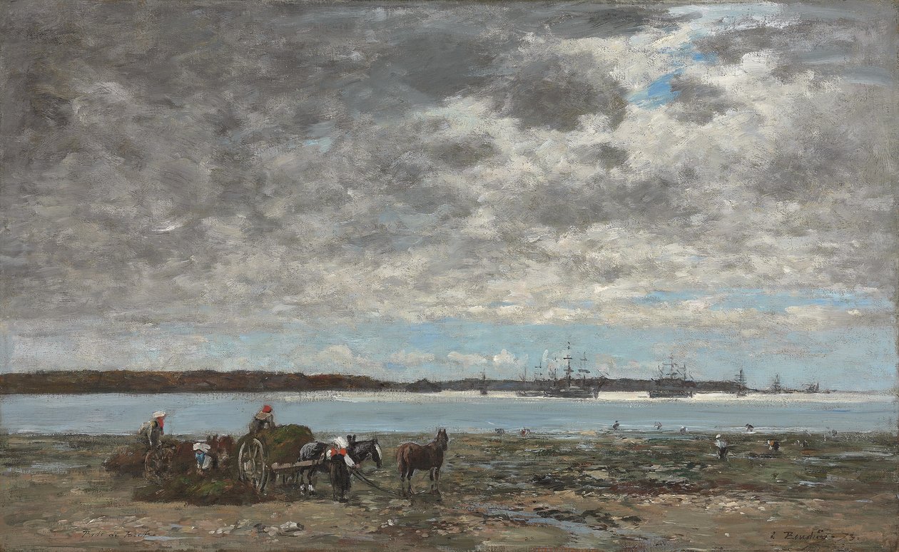 Récolte de varech, port de Brest - Eugene Louis Boudin