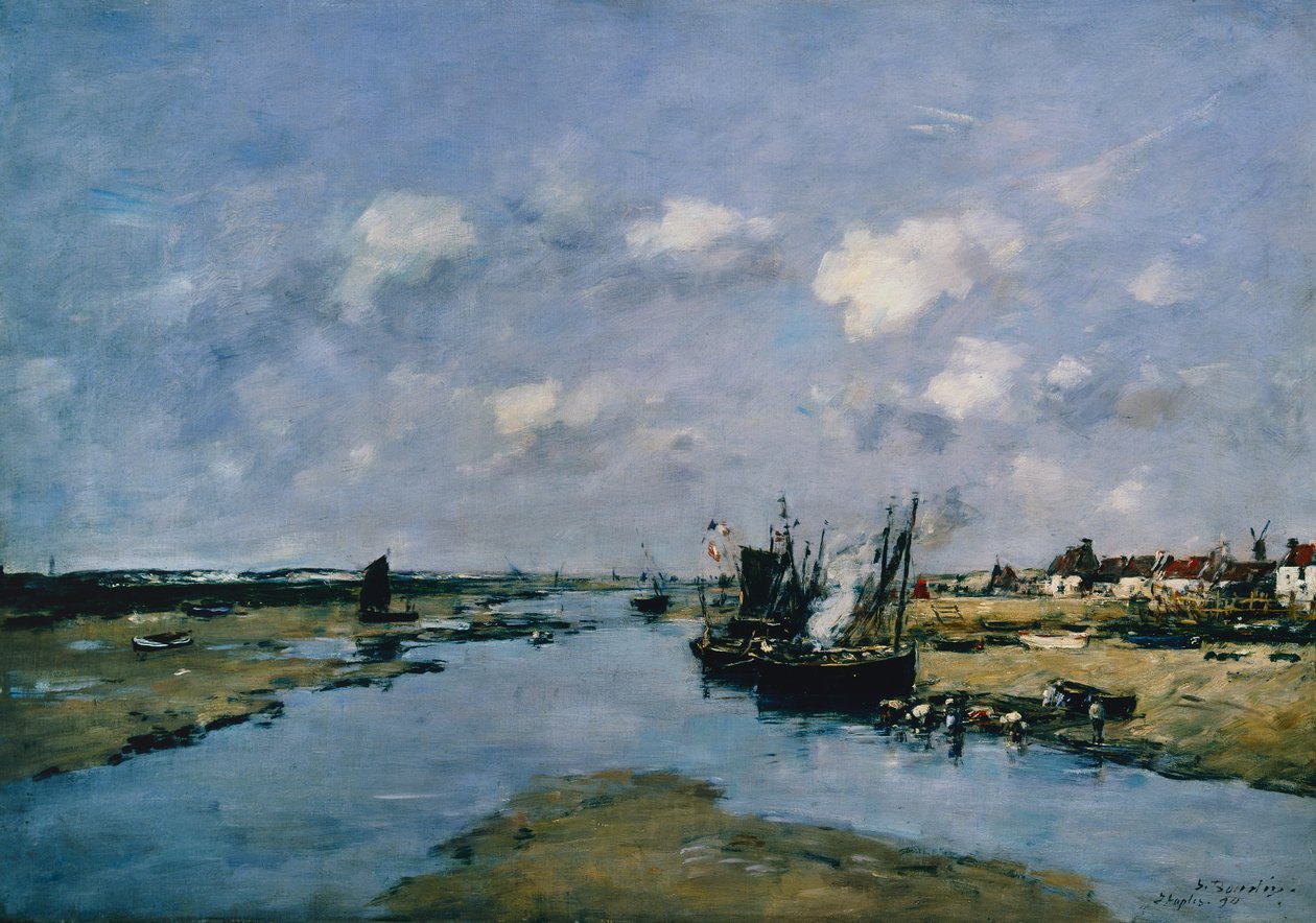 La Canche à marée basse, Étaples - Eugene Louis Boudin