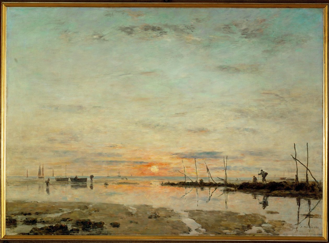 La Havre, coucher de soleil à marée basse - Eugene Louis Boudin