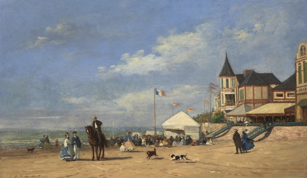 La plage de Trouville - Eugene Louis Boudin