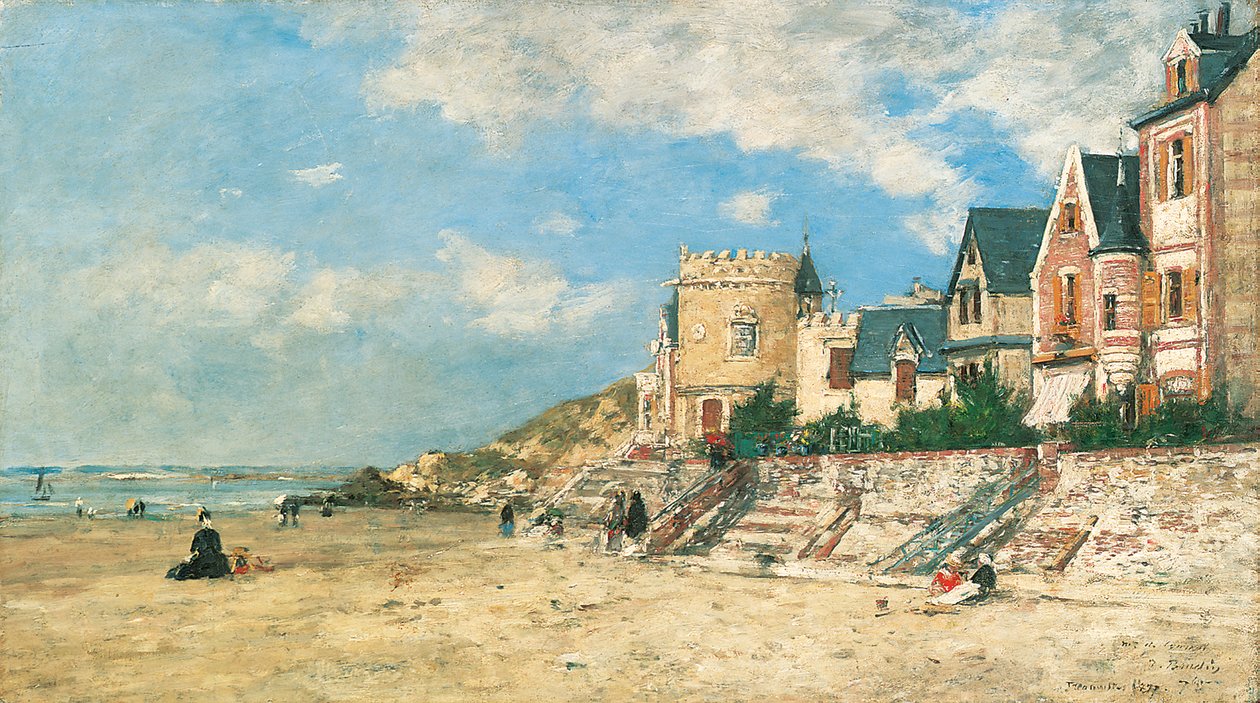 La Tour Malakoff et le rivage à Trouville, 1877 - Eugene Louis Boudin