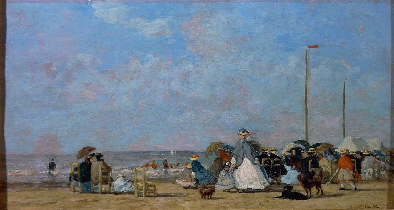 Sur la plage de Trouville - Eugene Louis Boudin