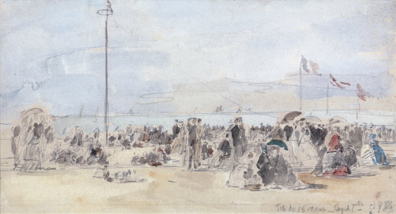 Personnes sur la plage, Trouville, 1866 - Eugene Louis Boudin
