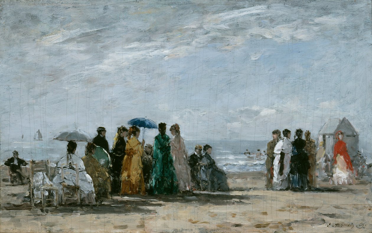 La plage de Trouville - Eugene Louis Boudin