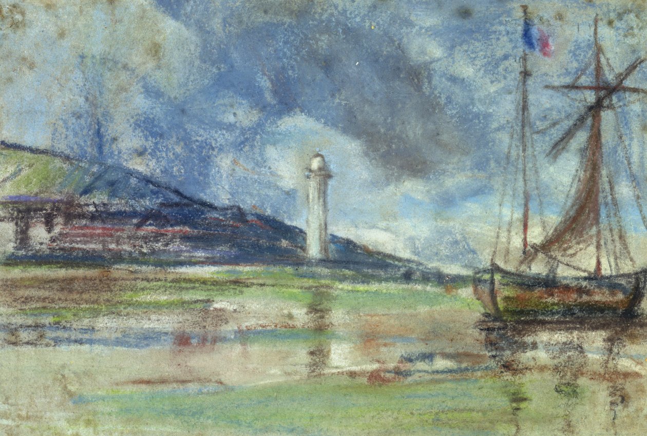 Le phare à Honfleur - Eugene Louis Boudin