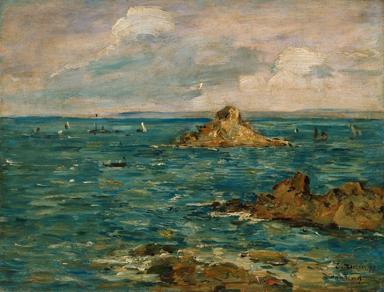 La mer à Douarnenez - Eugene Louis Boudin