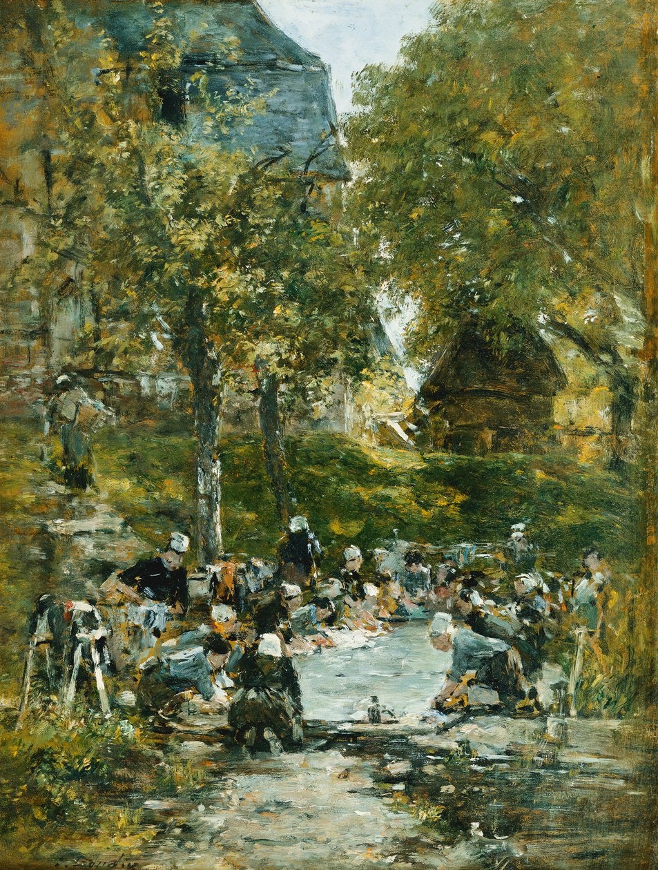 Laveuses au bord de la rivière, c.1877-1881 - Eugene Louis Boudin