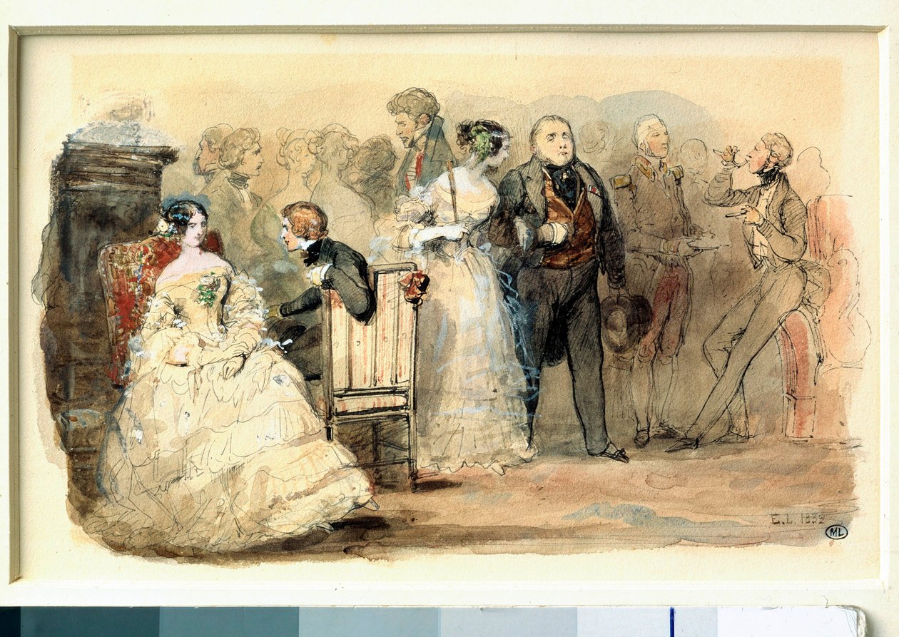 Une réception sous Louis Philippe Aquarelle par Eugène Lami (1800-1890) - Eugene Louis Lami