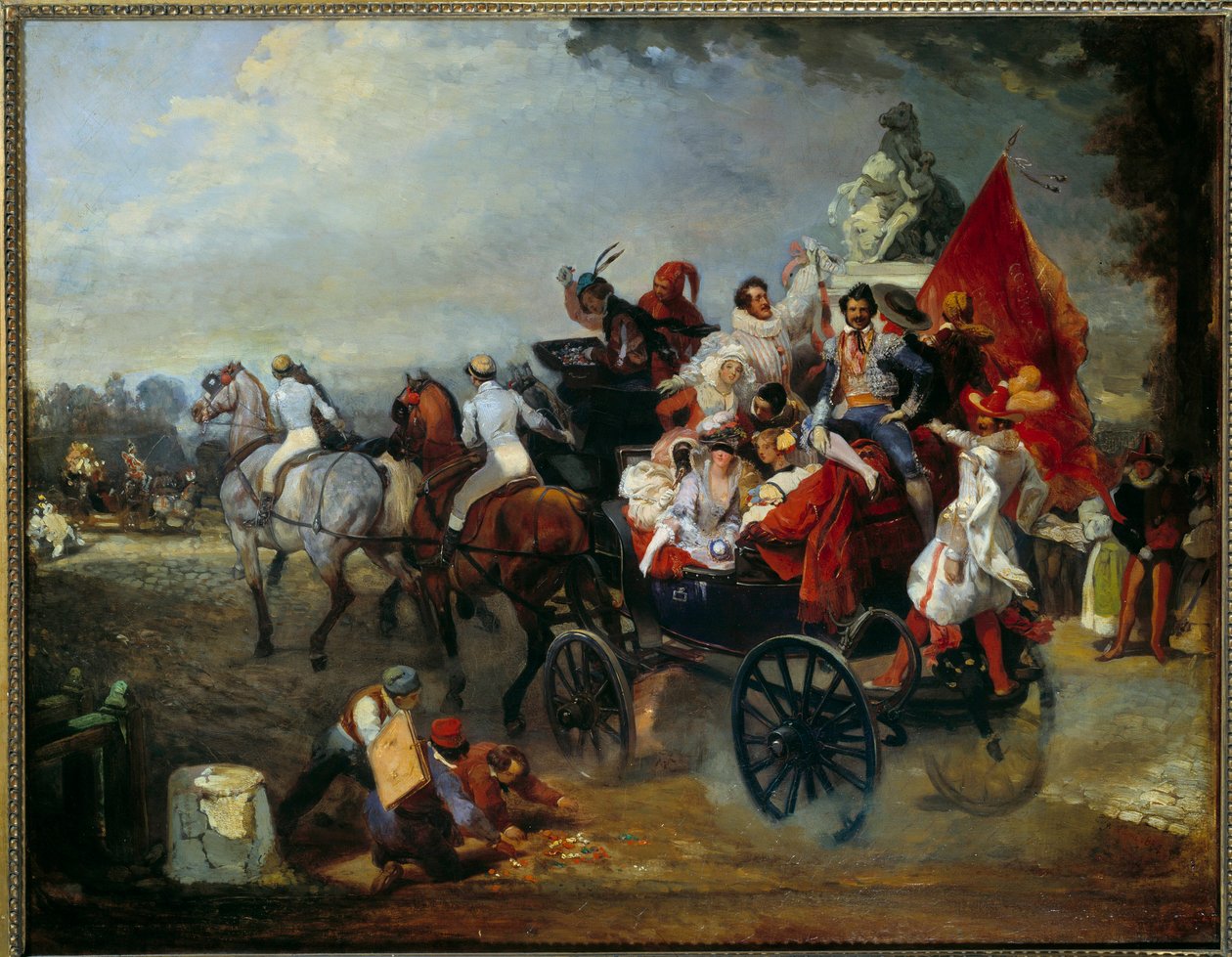 Scène de carnaval à Paris, Place de la Concorde en 1834 - Eugene Louis Lami