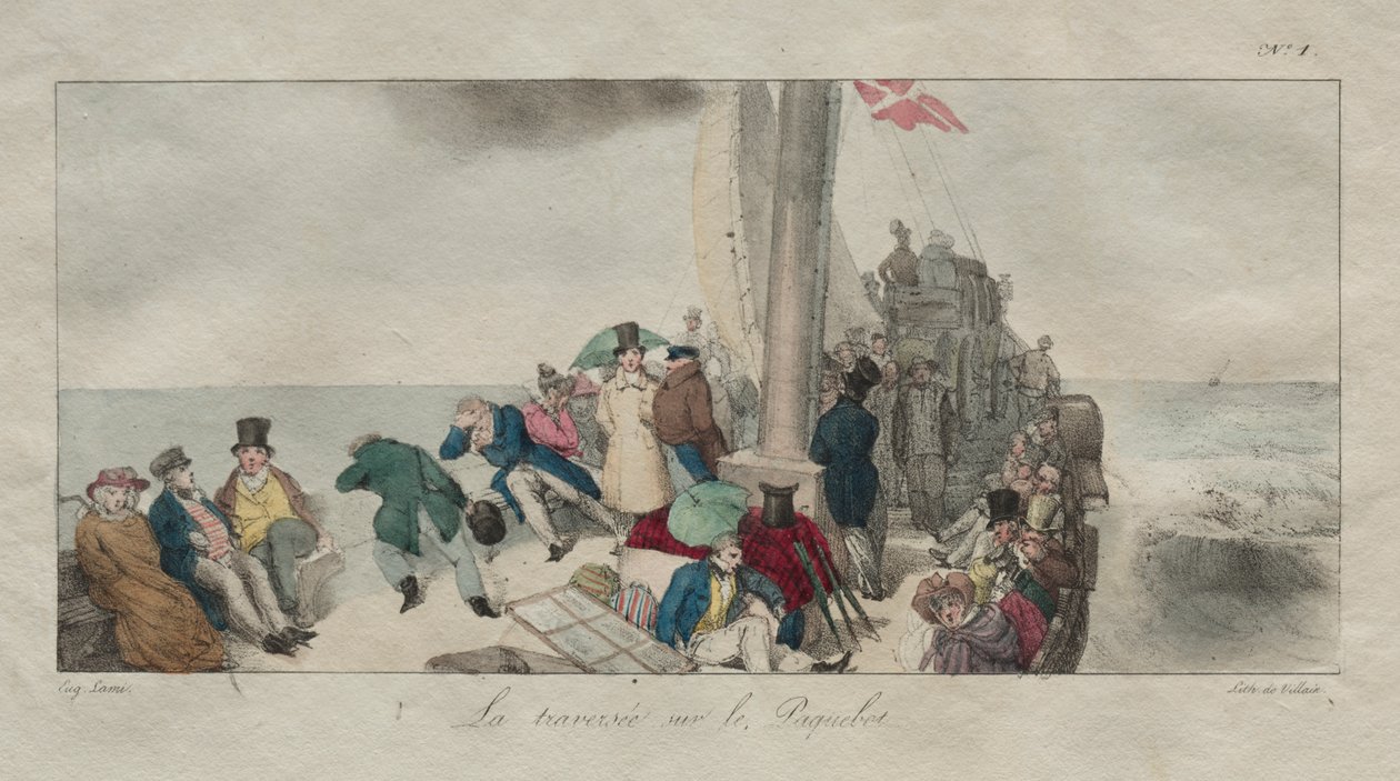 Souvenirs de Londres : Traversée en bateau à vapeur - Eugene Louis Lami