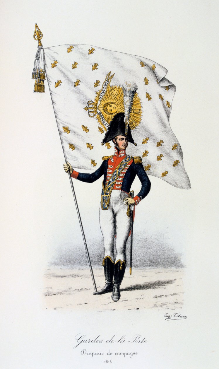 Gardes de la Porte, Drapeau de campagne, 1815 - Eugene Titeux