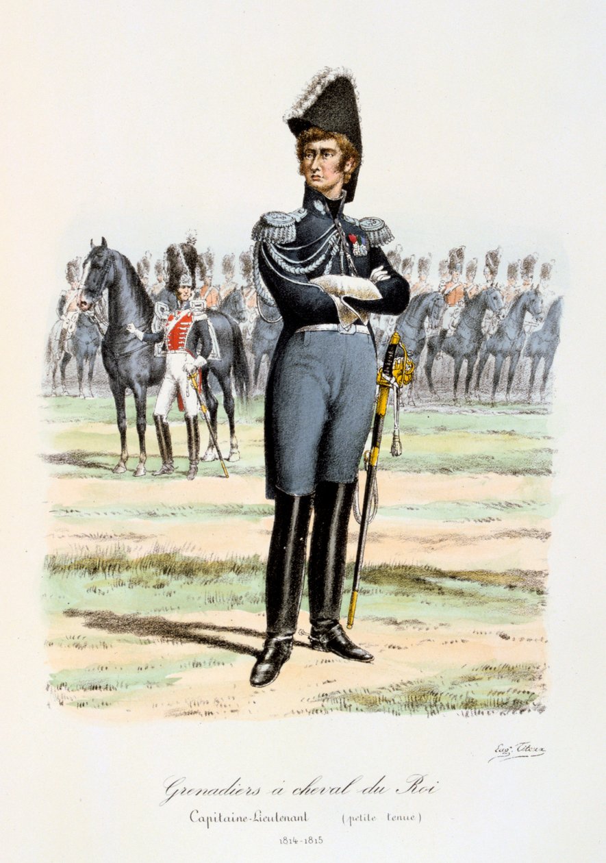 Grenadiers à Cheval du Roi, Capitaine-Lieutenant 1814-15 - Eugene Titeux