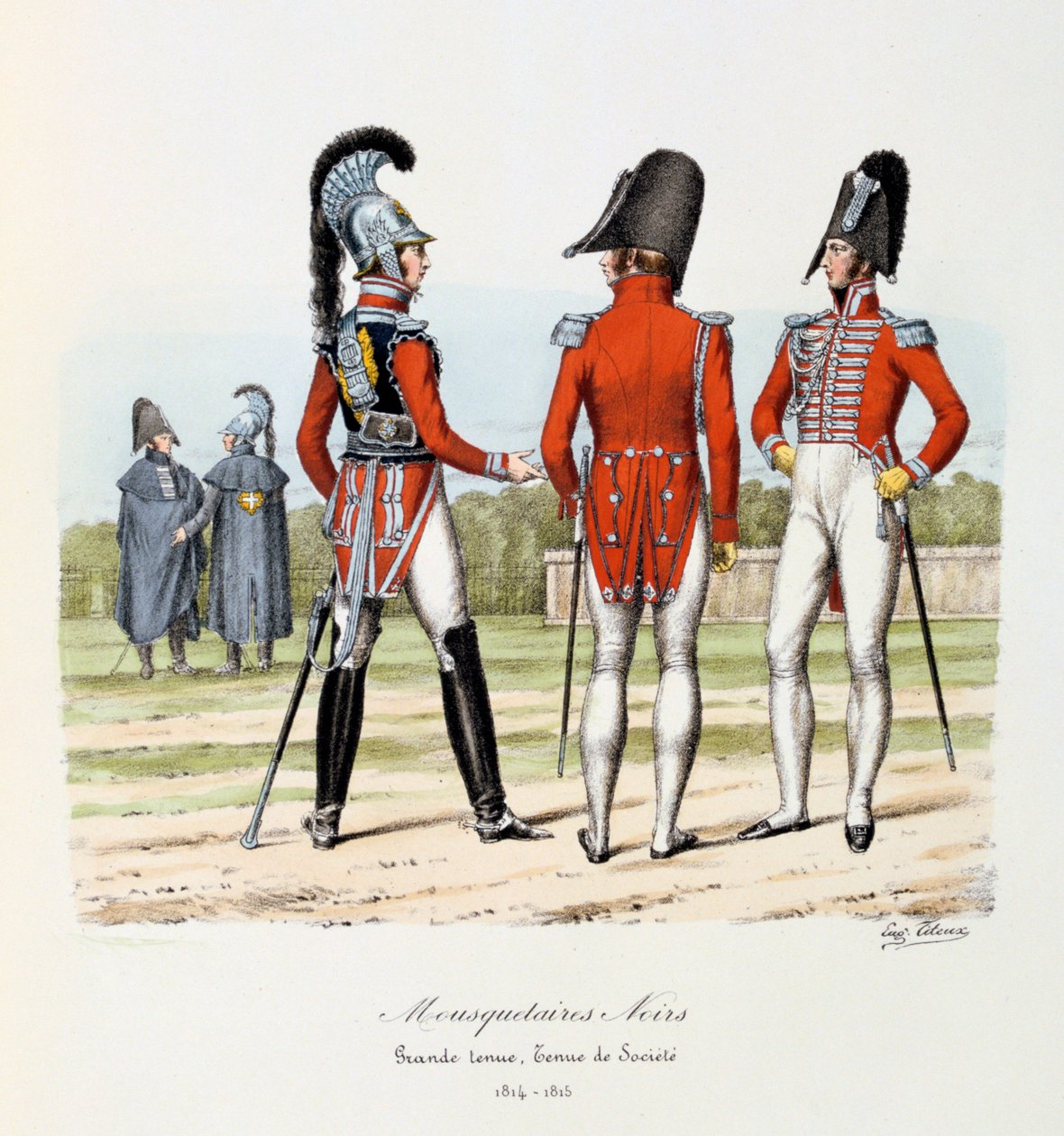 Mousquetaires Noirs, Grande Tenue et Tenue de Société, 1814-15 - Eugene Titeux