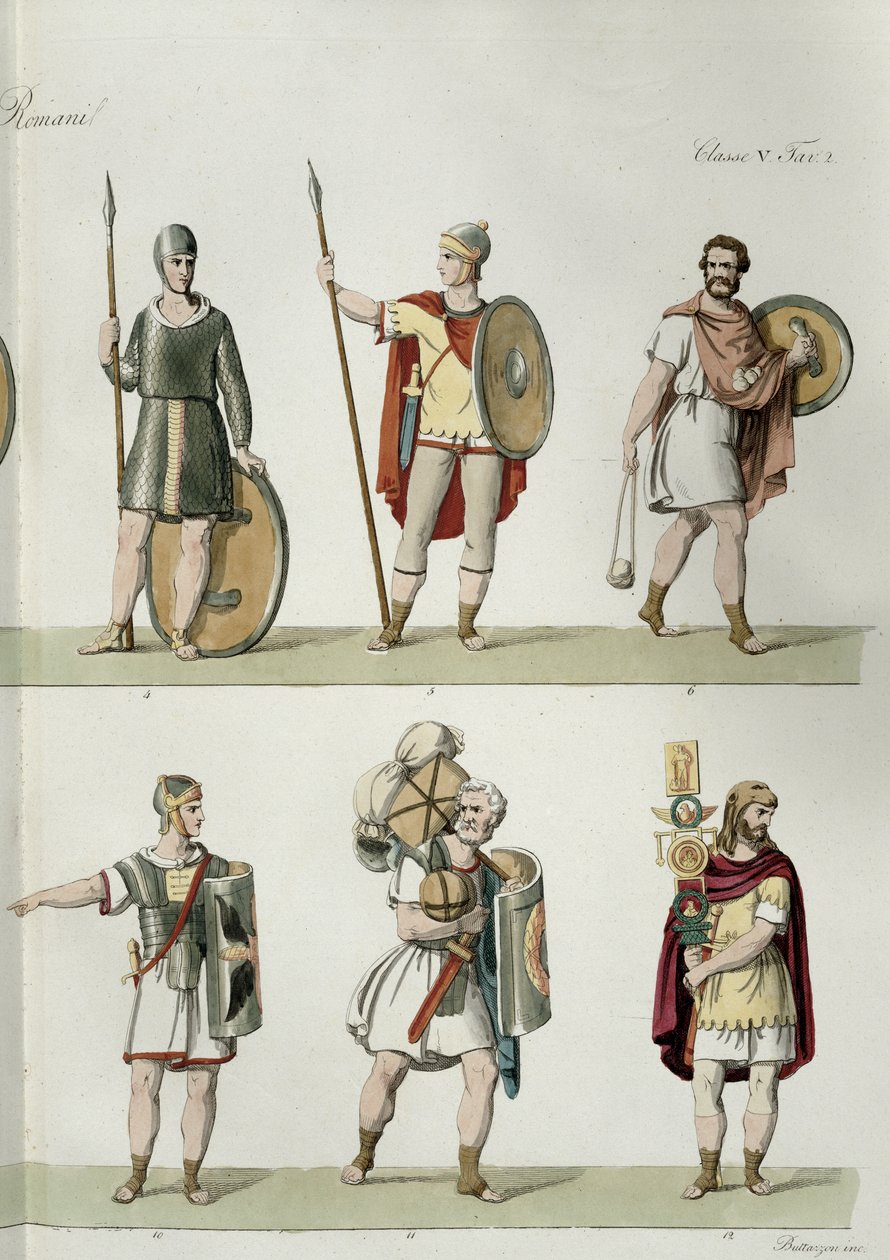 Soldats Romains, détail de la planche 2, classe 5 de la Partie I de L
