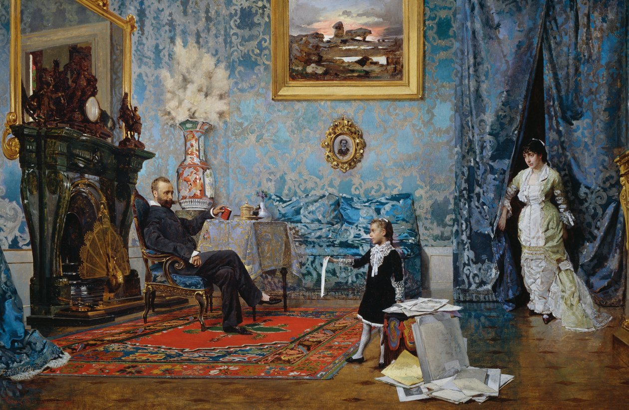 La famille Fabricci, vers 1880 - Eugenio Scomparini