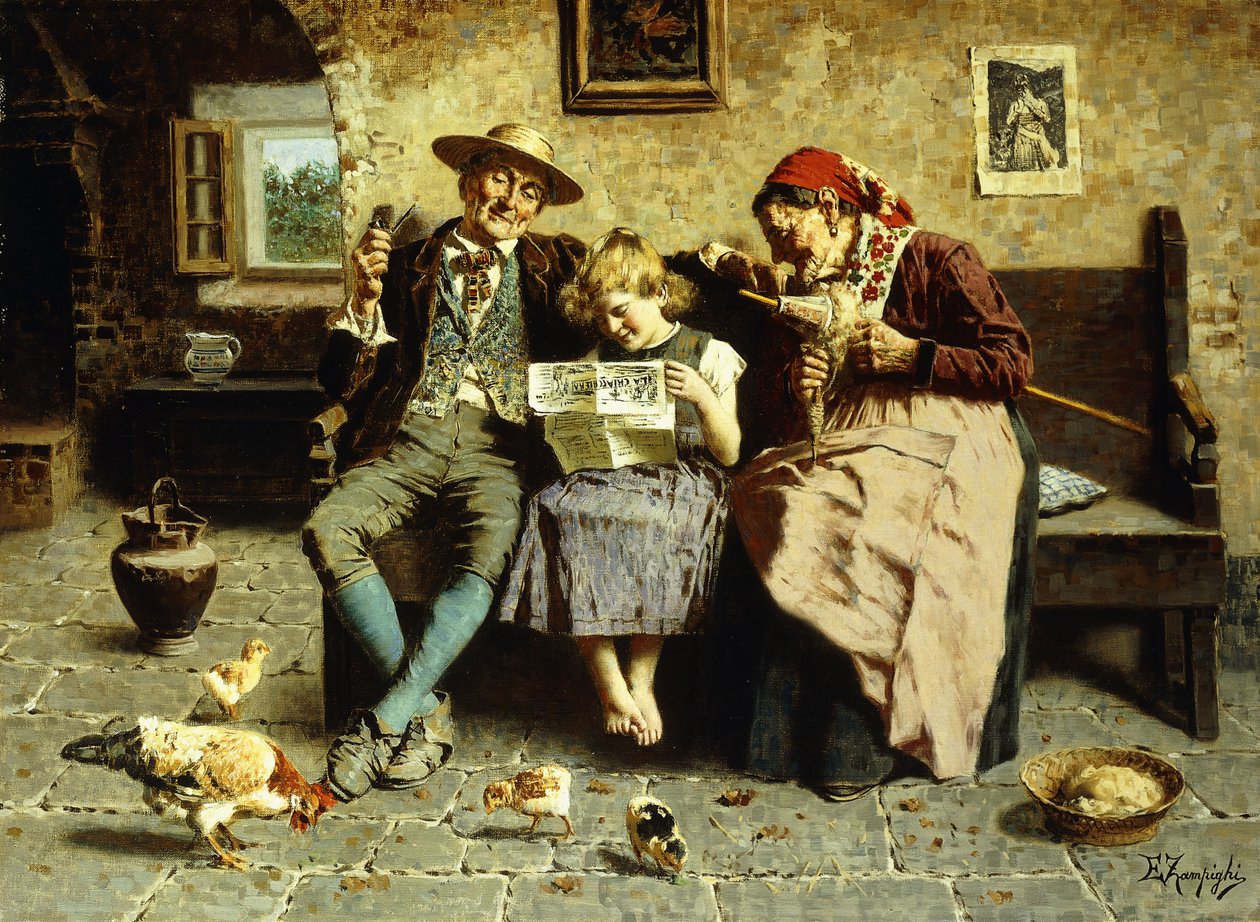 La Lecture des Nouvelles - Eugenio Zampighi