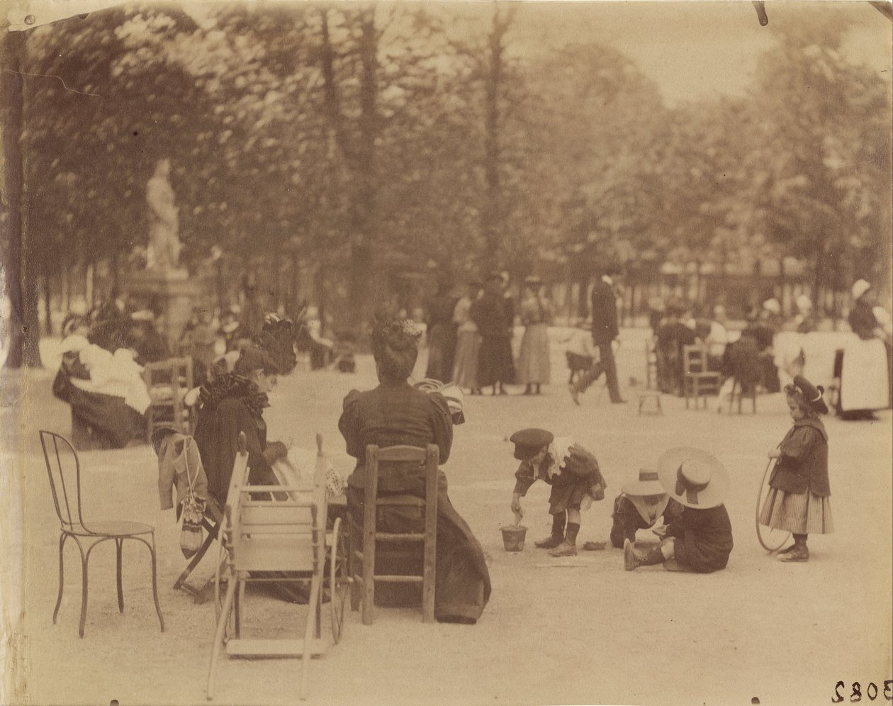 (Femmes et enfants dans les jardins du Luxembourg) - Eugène Atget