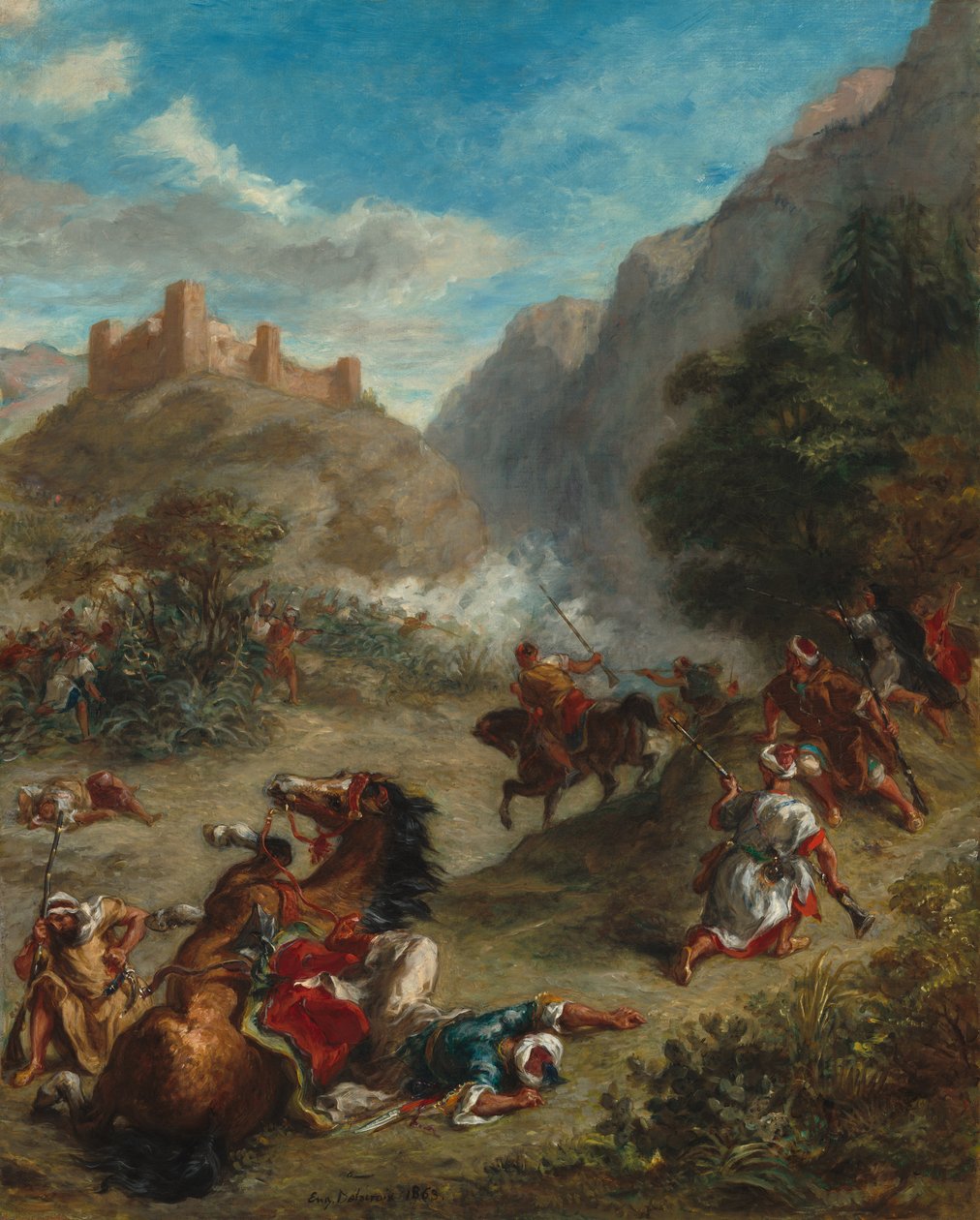 Arabes en escarmouche dans les montagnes - Ferdinand Victor Eugene Delacroix