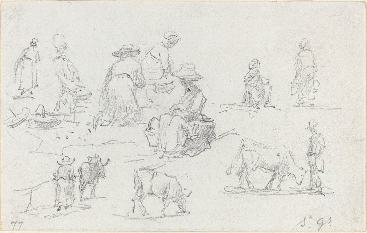 Paysans et vaches - Eugène Boudin
