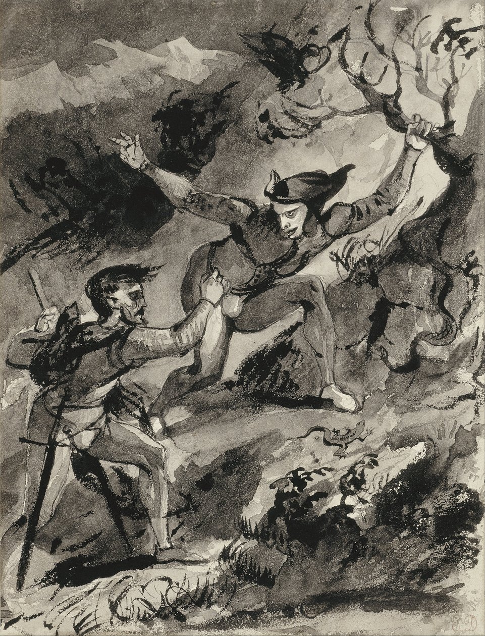 Faust et Méphistophélès sur le Blocksberg - Ferdinand Victor Eugene Delacroix