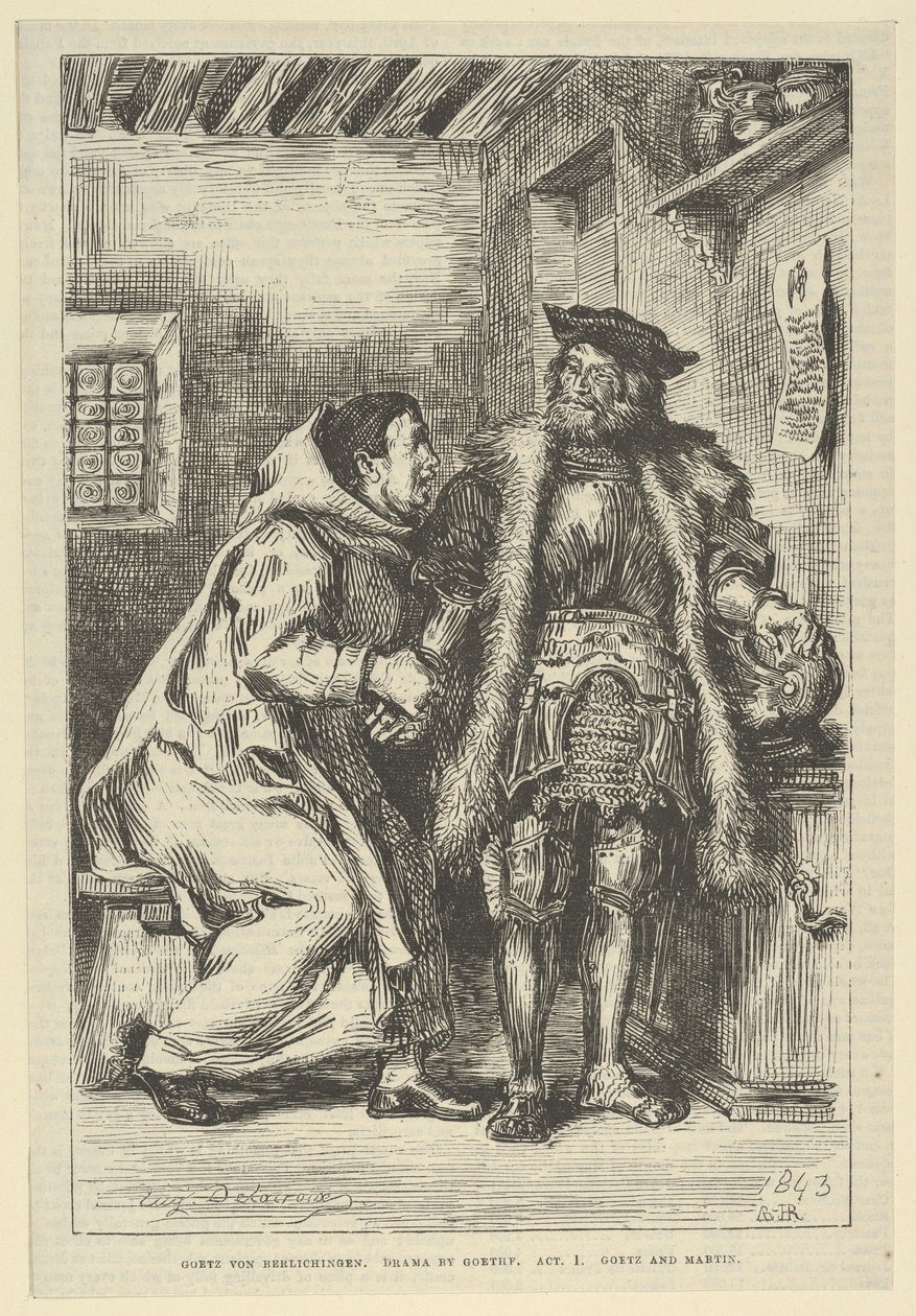 Goetz et le frère Martin, après 1845 - Eugène Delacroix