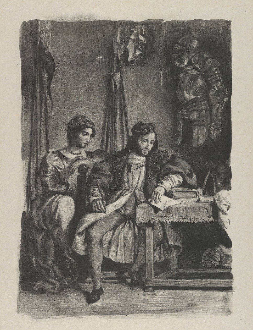 Goetz von Berlichingen écrivant ses mémoires, 1836-43. - Eugène Delacroix