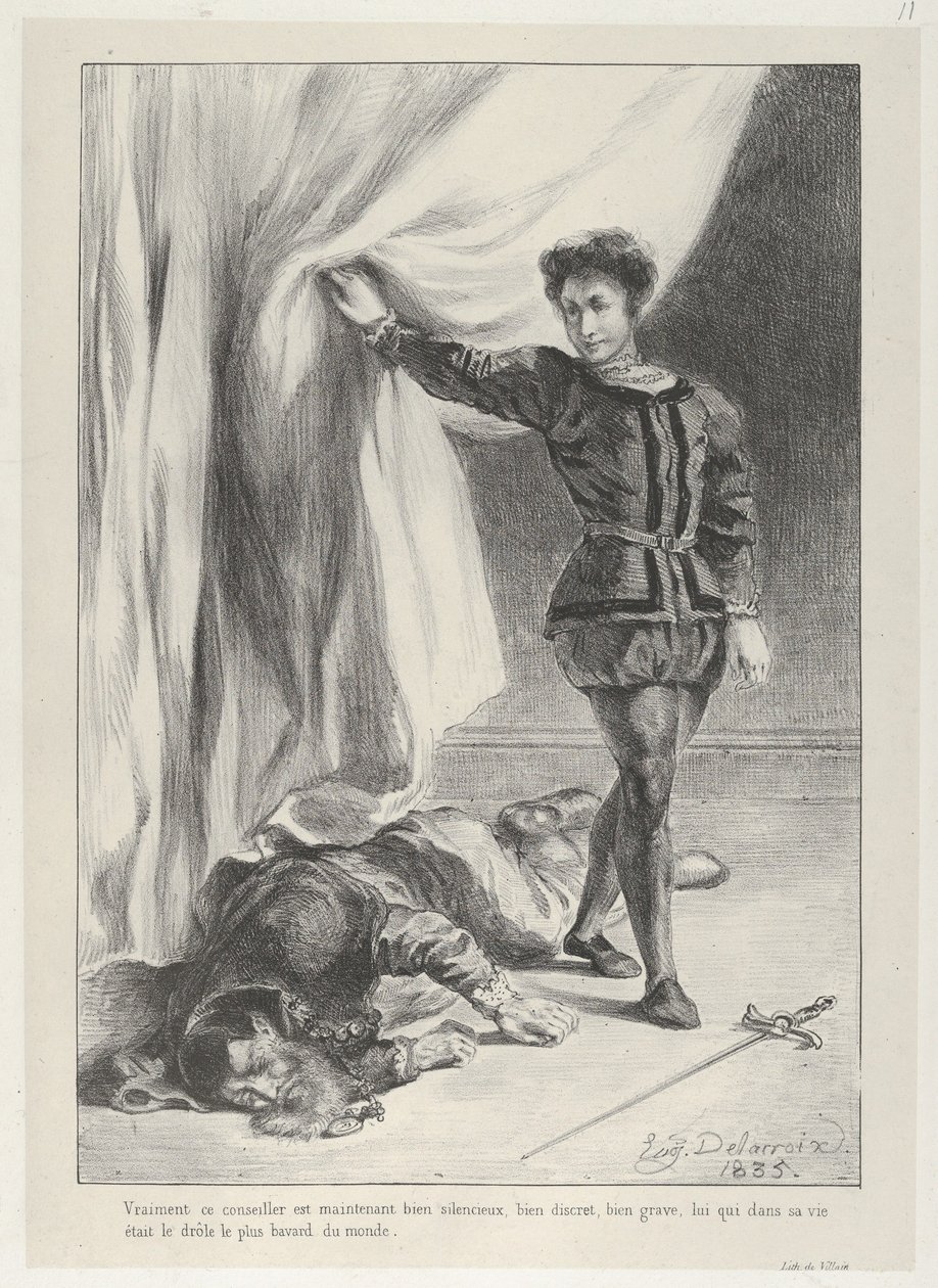 Hamlet et le Cadavre de Polonius, 1835 - Eugène Delacroix