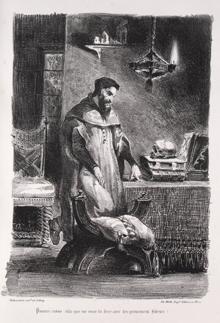 Illustrations pour Faust : Faust dans sa loge - Eugène Delacroix
