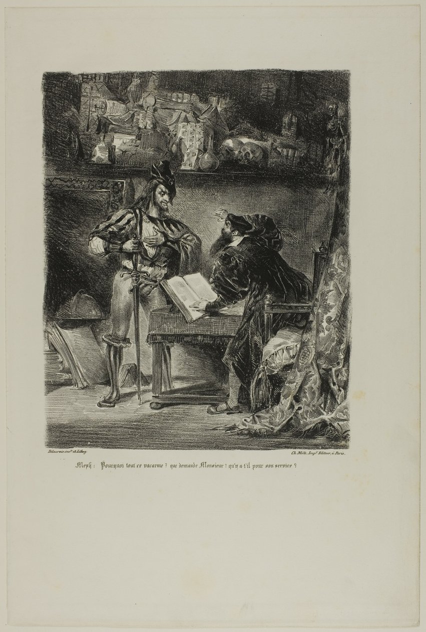 Apparition de Méphistophélès à Faust, de Faust - Eugène Delacroix