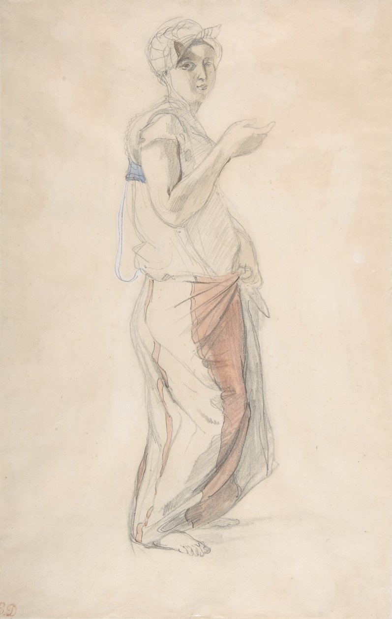 Femme debout en costume marocain, ca. 1834 - Eugène Delacroix