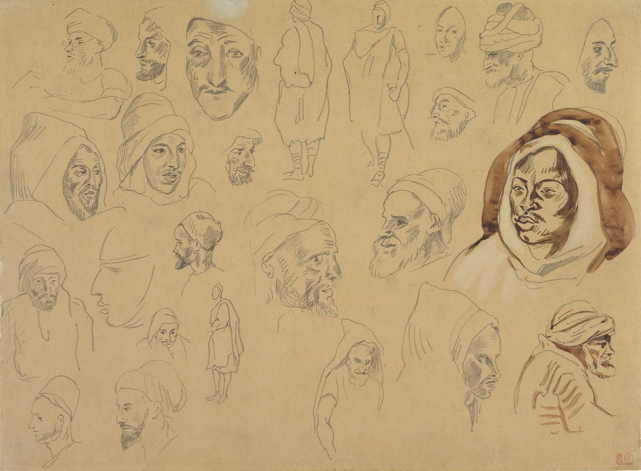 Études de Têtes et Figures Arabes, après 1832 - Eugène Delacroix