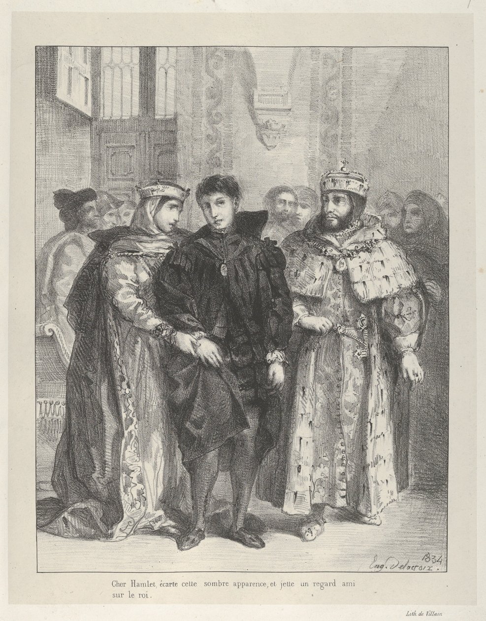 La reine essaie de consoler Hamlet - Eugène Delacroix