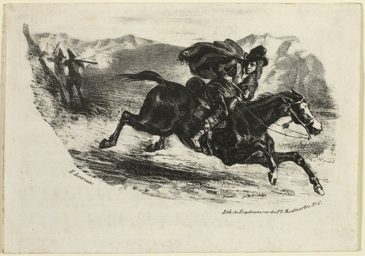 Le vol du contrebandier - Eugène Delacroix