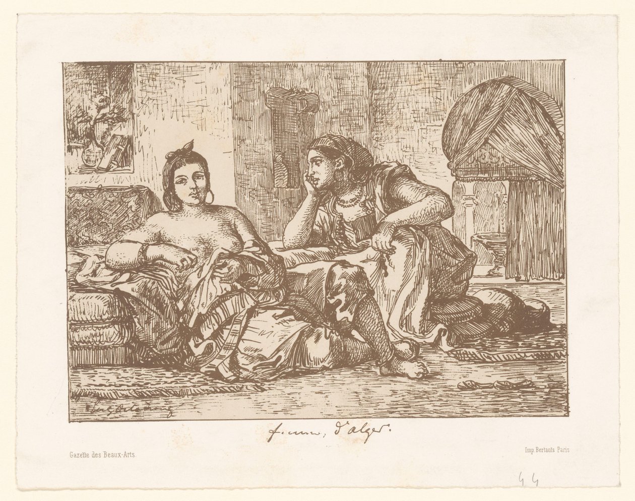 Deux femmes algériennes assises - Eugène Delacroix