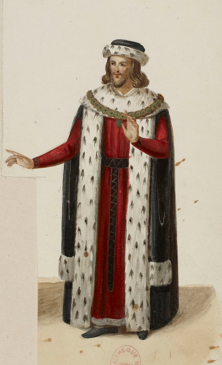 Costume of Enguerrand de Marigny (La Tour de Nesle, 1832) (cropped) - Eugène Du Faget