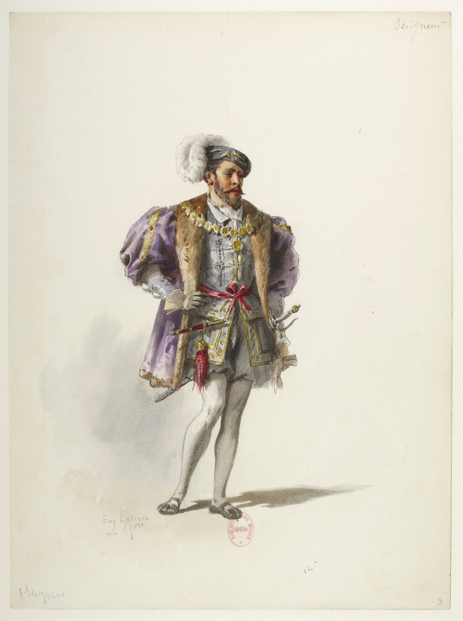 Btv1b84558104 03 - Saint-Saëns - Henry VIII - Maquettes de costumes - Lacoste - 3. Seigneur - Eugene Lacoste