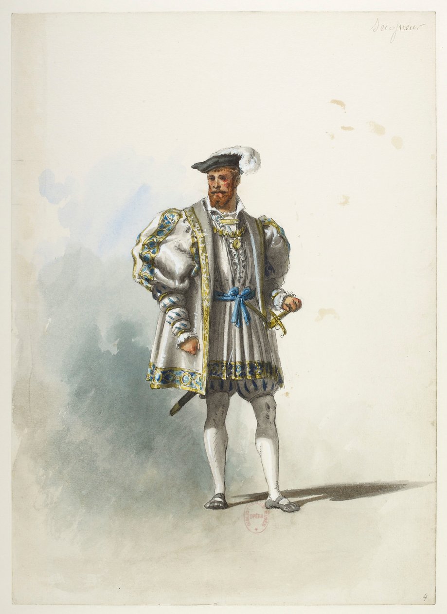 Btv1b84558104 04 - Saint-Saëns - Henry VIII - Maquettes de costumes - Lacoste - 4ème Seigneur - Eugene Lacoste