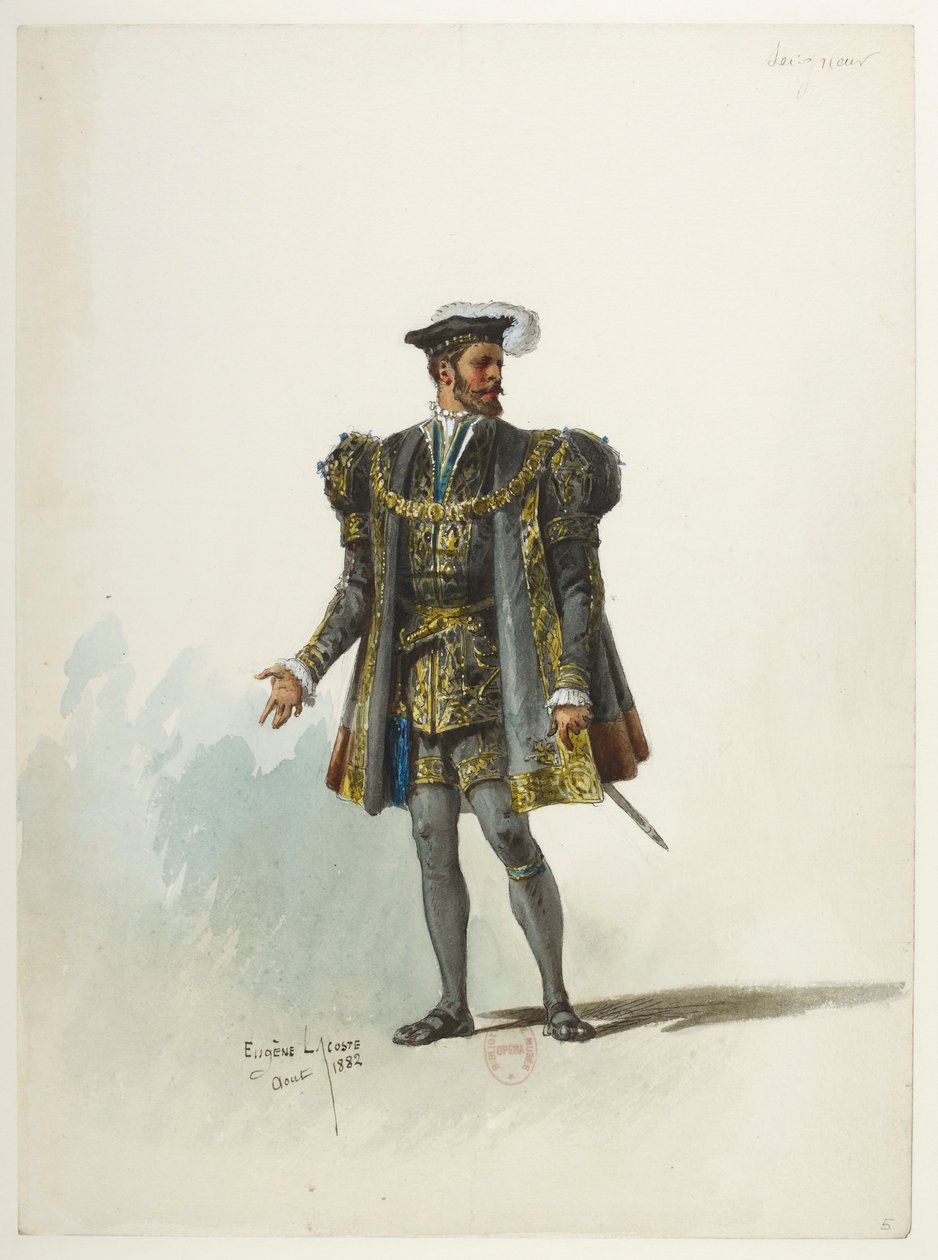 Btv1b84558104 05 - Saint-Saëns - Henry VIII - Maquettes de costumes - Lacoste - 5. Seigneur - Eugene Lacoste