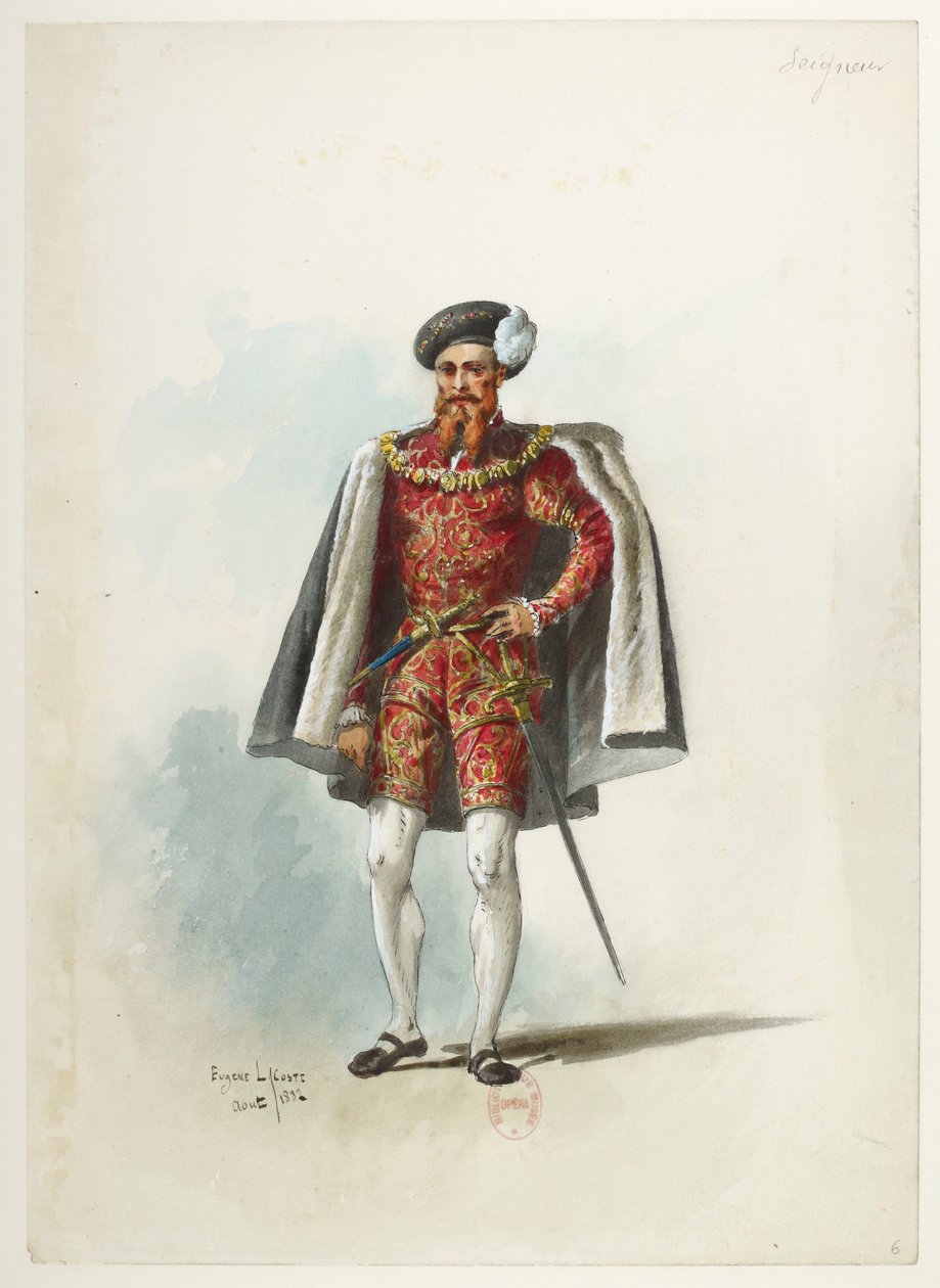Btv1b84558104 06 - Saint-Saëns - Henry VIII - Maquettes de costumes - Lacoste - 6. Seigneur - Eugene Lacoste