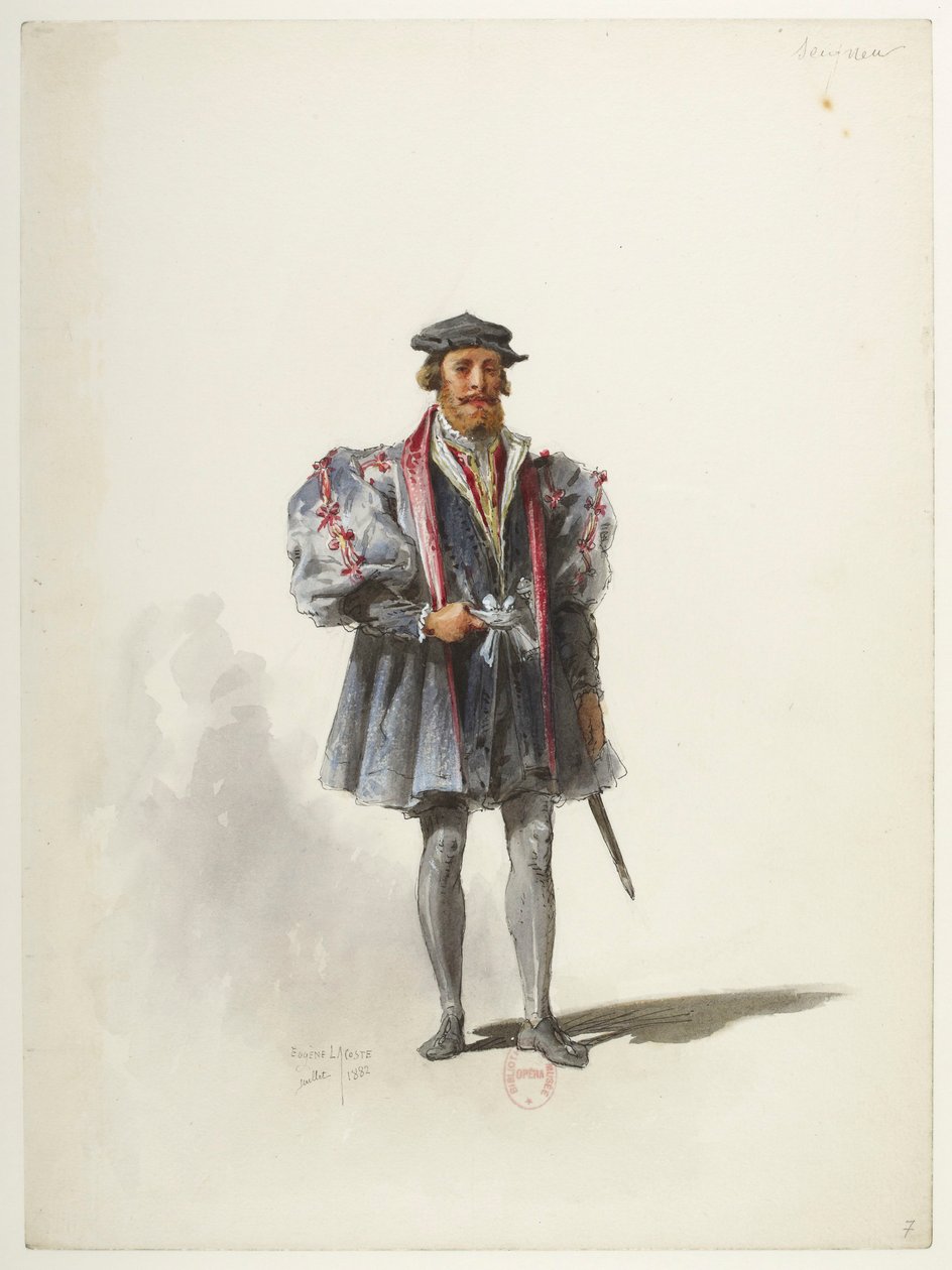 Btv1b84558104 07 - Saint-Saëns - Henry VIII - Maquettes de costumes - Lacoste - 7. Seigneur - Eugene Lacoste
