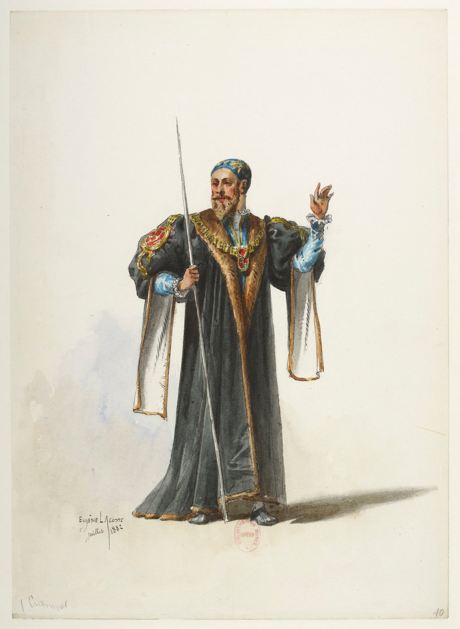 Btv1b84558104 10 - Saint-Saëns - Henry VIII - Maquettes de costumes - Lacoste - 10. Cranmer - Eugene Lacoste
