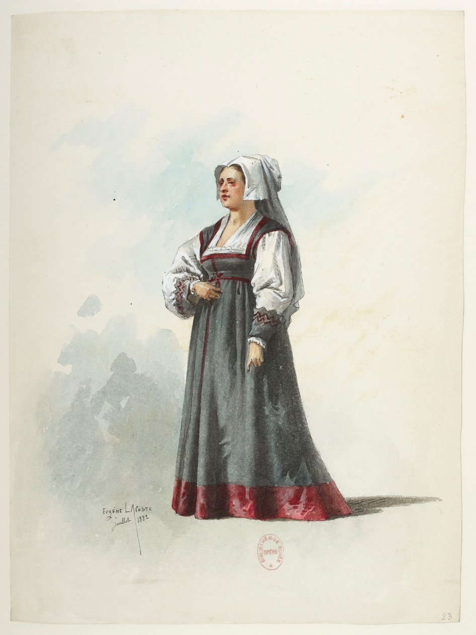 Btv1b84558104 23 - Saint-Saëns - Henry VIII - Maquettes de costumes - Lacoste - 23rd Costume - Eugene Lacoste